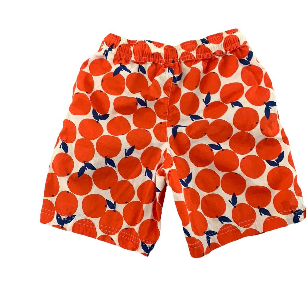 Hanna Andersson Fruit Print Swim Trunks Shorts Boys Size 130 US 8 Woven Cotton - Picture 9 of 10